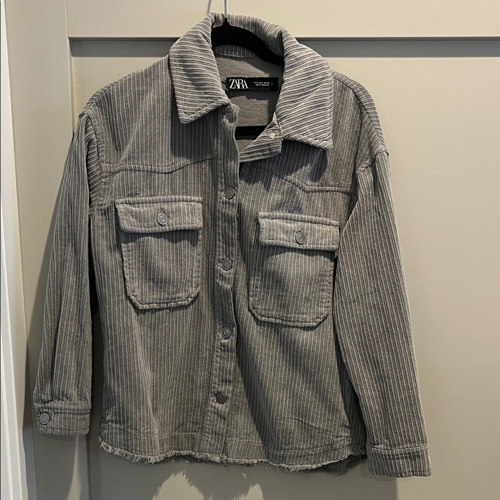 Zara Charcoal Corduroy Shirt Jacket